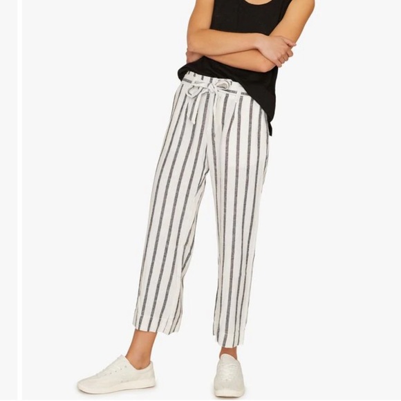 Sanctuary Pants - Sanctuary Inland Sashed Cropped Linen Pants 26